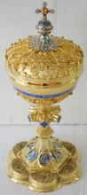 French Antique solid silver Gothic Ciborium